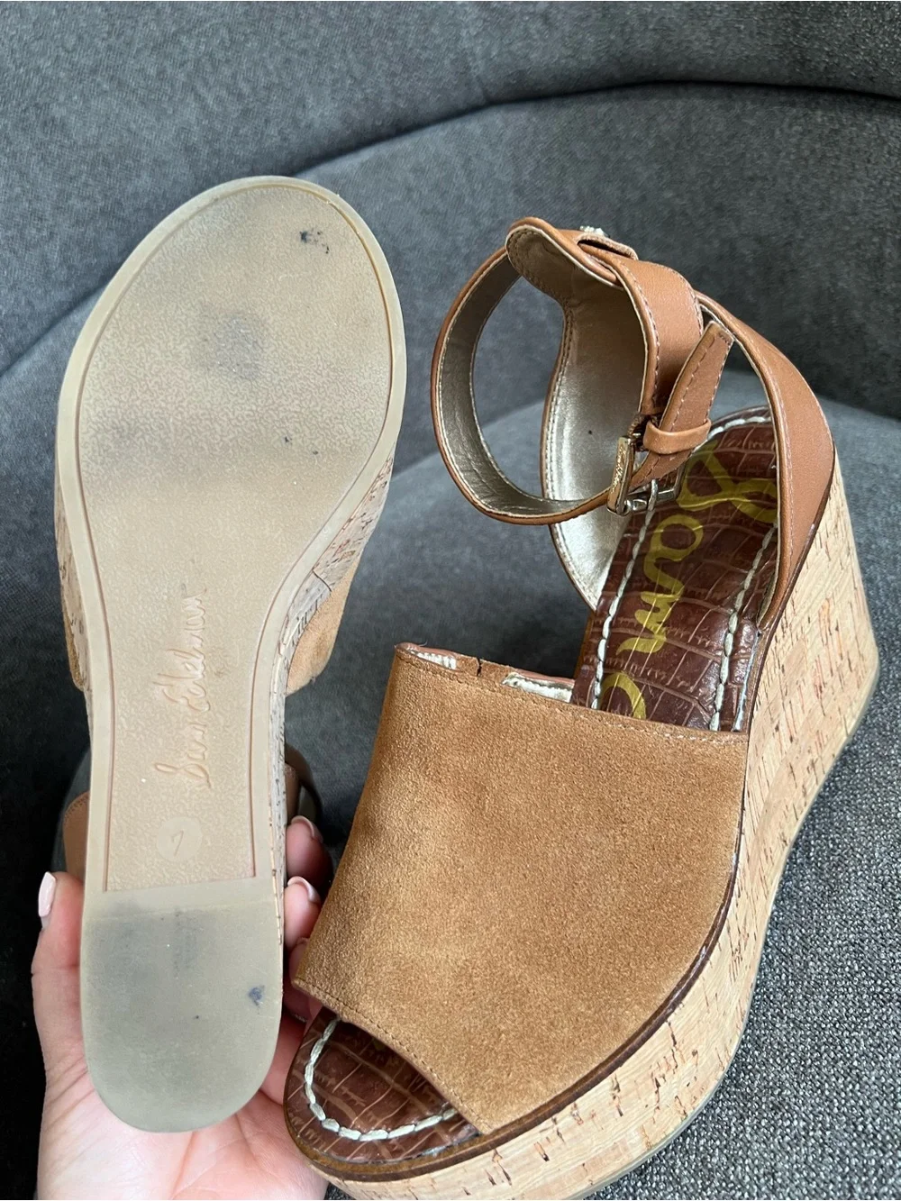 Sam Edelman platform suede Devin sandals size 7